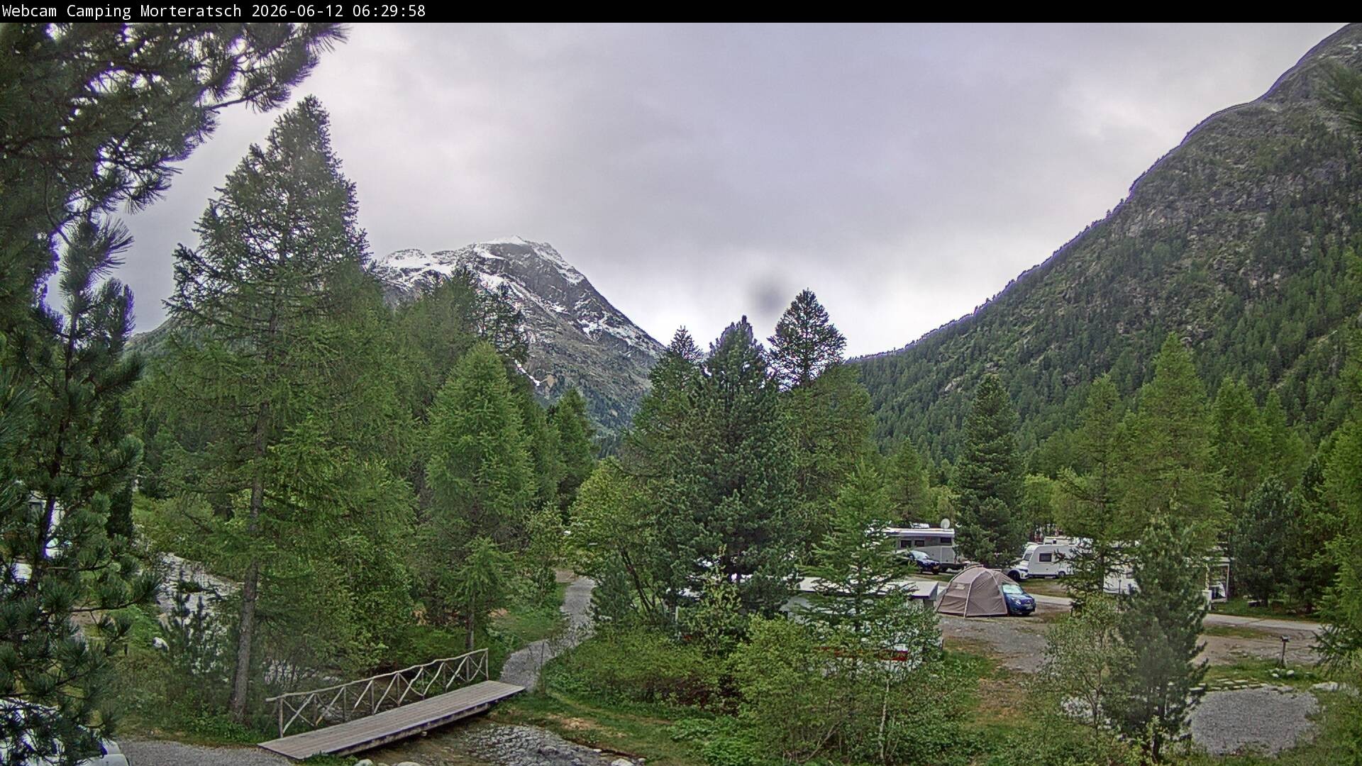 Archiv Foto Webcam Blick Campingplatz Morteratsch