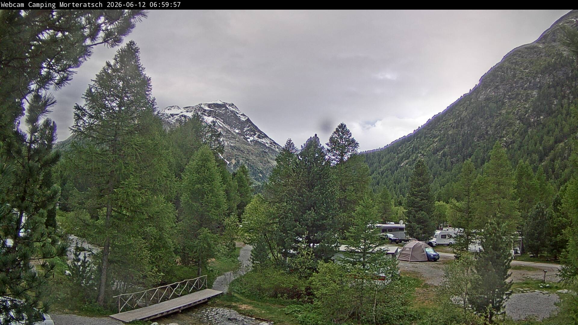 Archiv Foto Webcam Blick Campingplatz Morteratsch