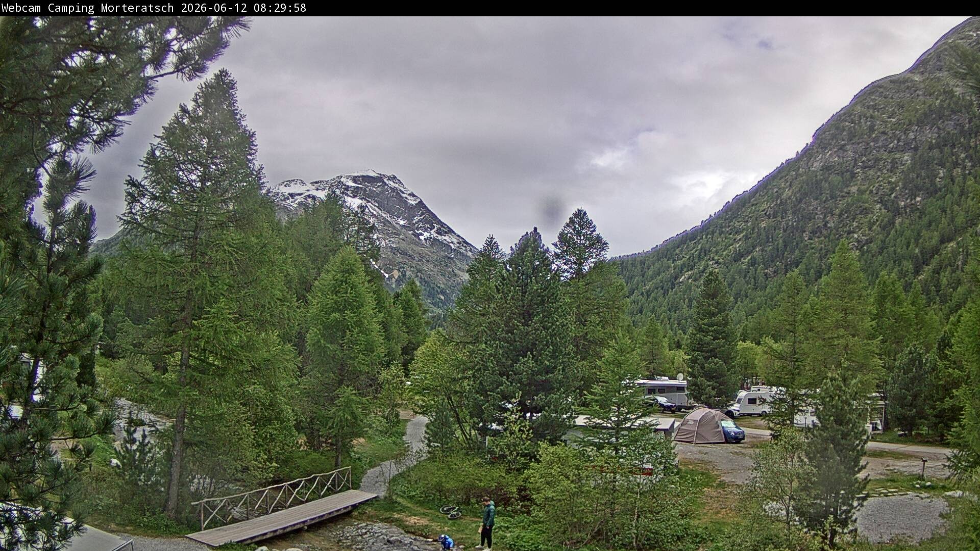 Archiv Foto Webcam Blick Campingplatz Morteratsch