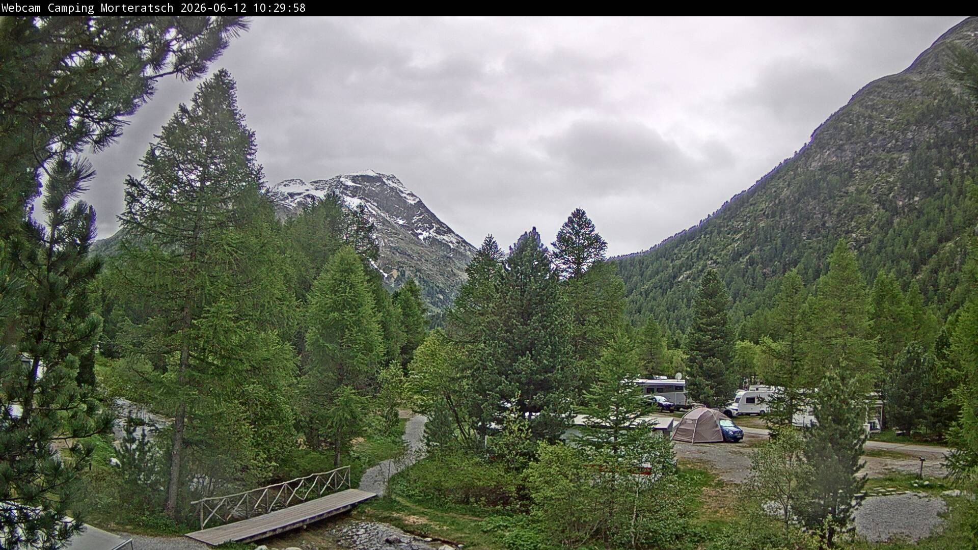 Archiv Foto Webcam Blick Campingplatz Morteratsch
