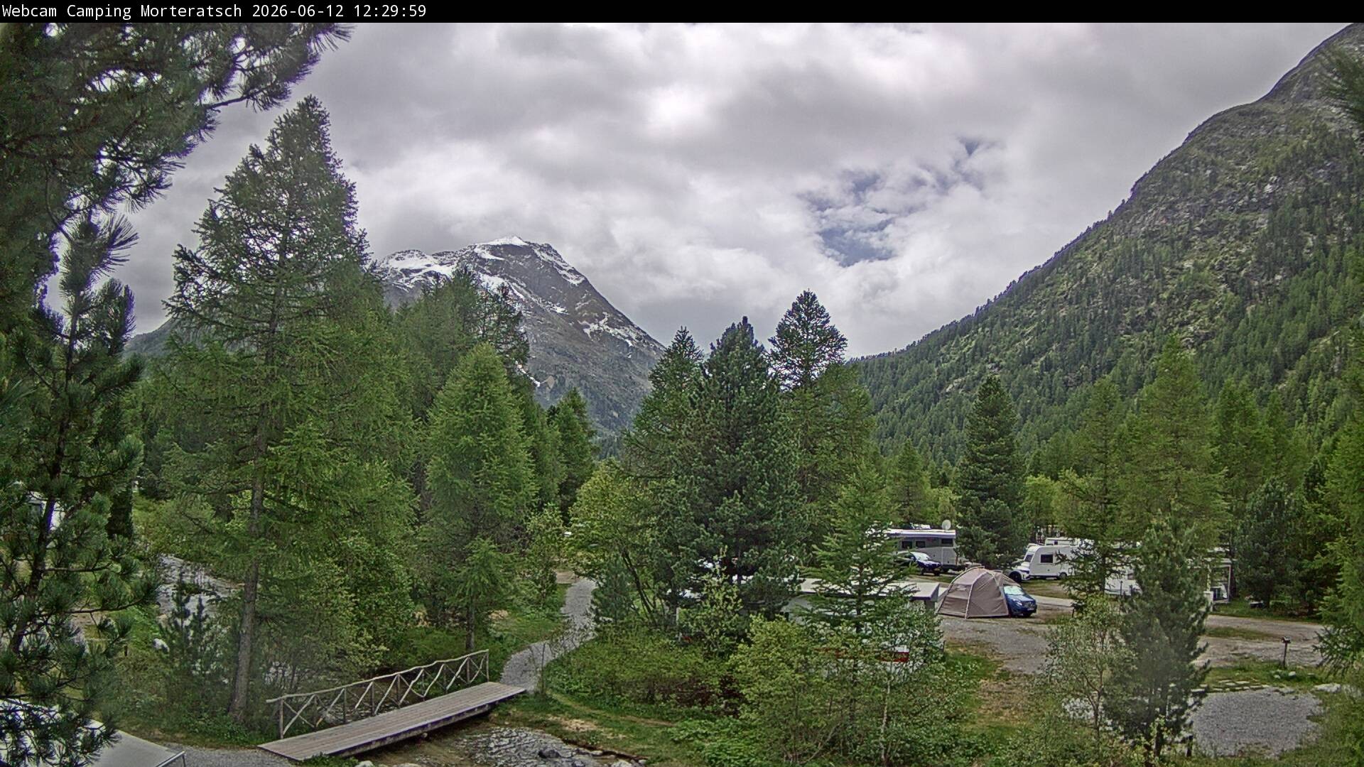 Archiv Foto Webcam Blick Campingplatz Morteratsch