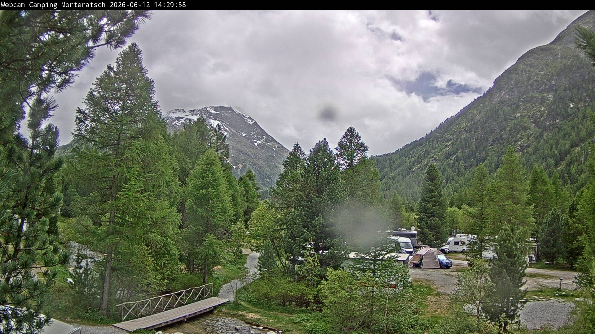 Archiv Foto Webcam Blick Campingplatz Morteratsch