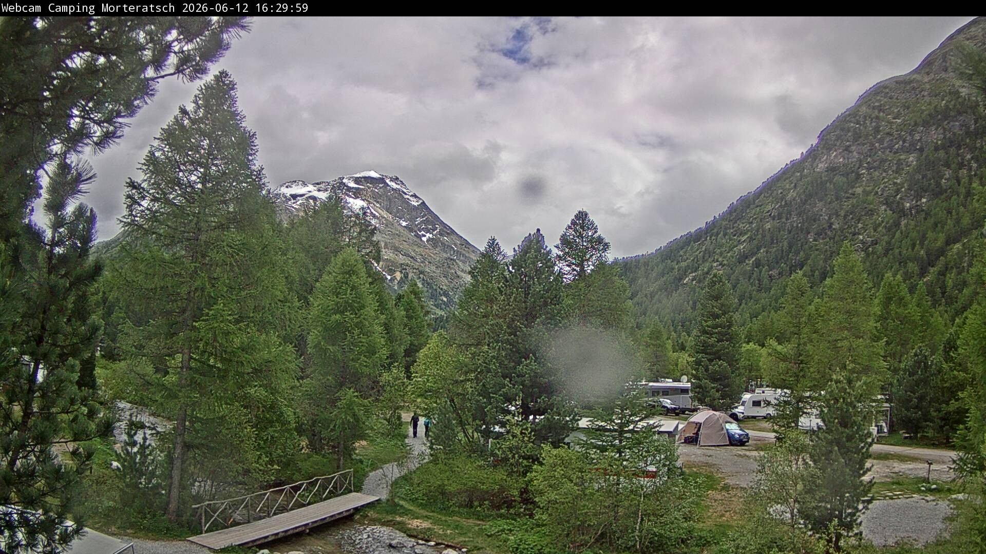 Archiv Foto Webcam Blick Campingplatz Morteratsch