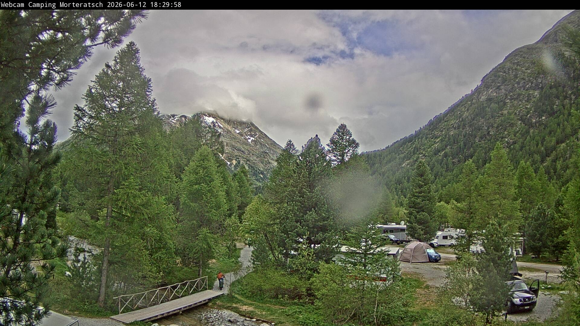 Archiv Foto Webcam Blick Campingplatz Morteratsch