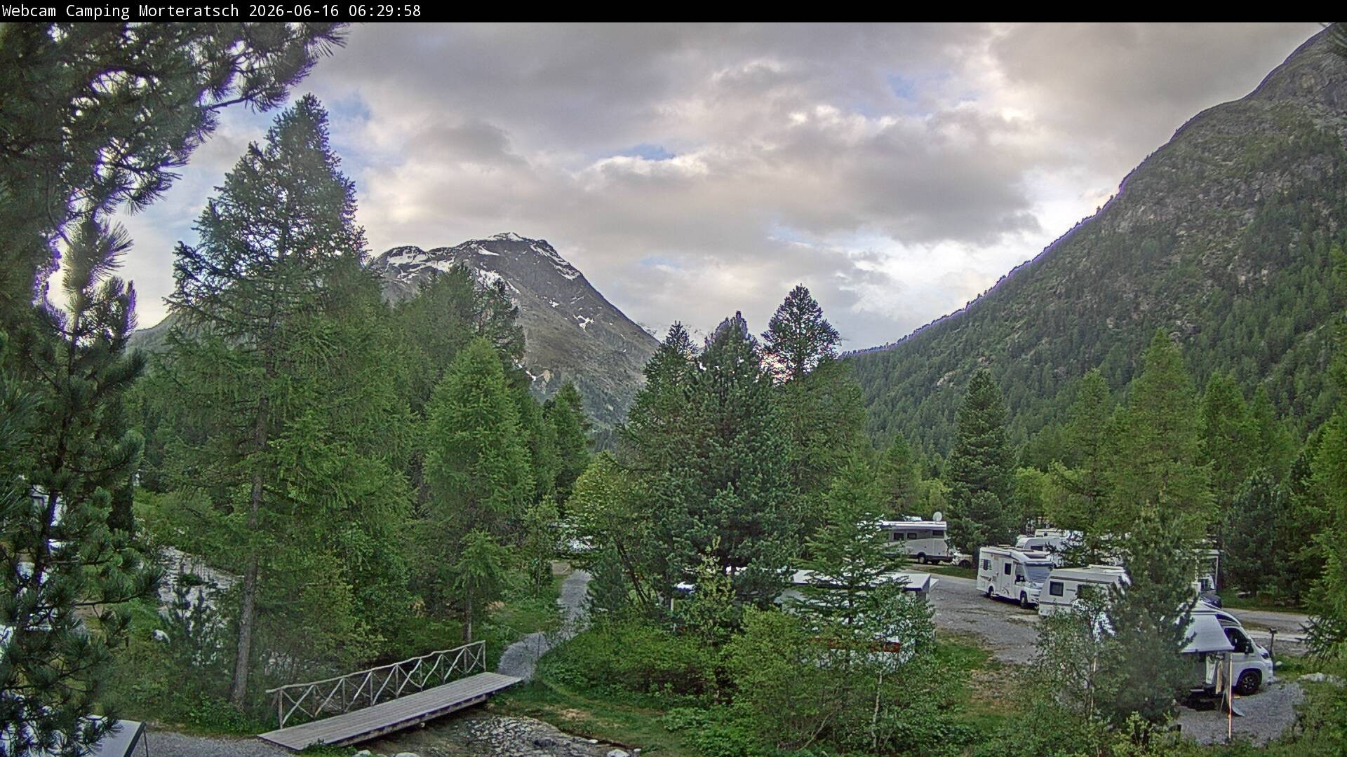 Archiv Foto Webcam Blick Campingplatz Morteratsch
