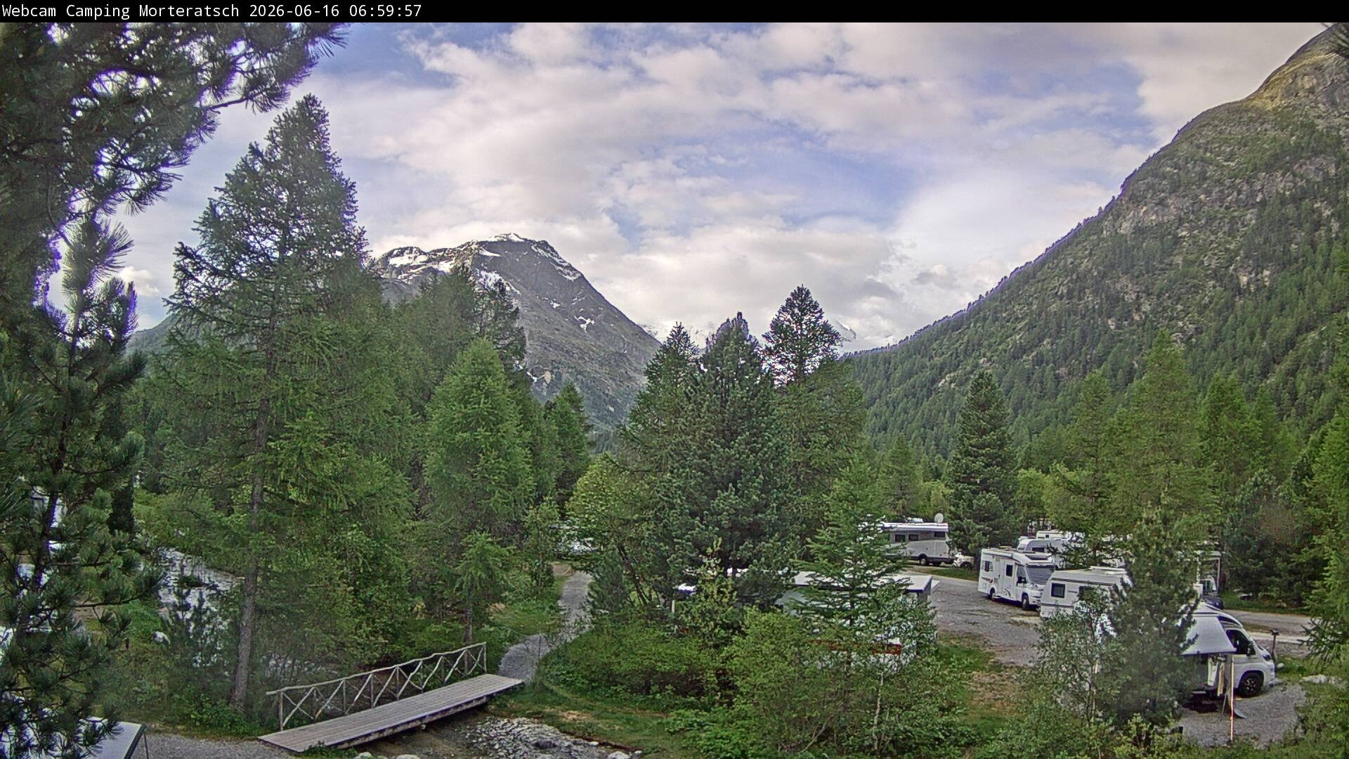 Archiv Foto Webcam Blick Campingplatz Morteratsch
