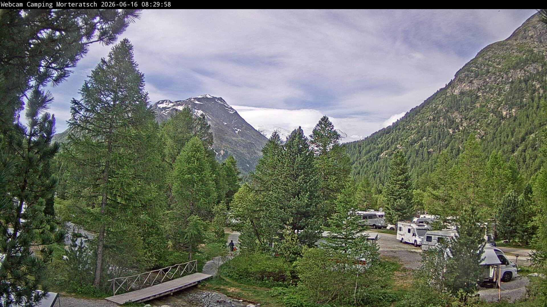 Archiv Foto Webcam Blick Campingplatz Morteratsch
