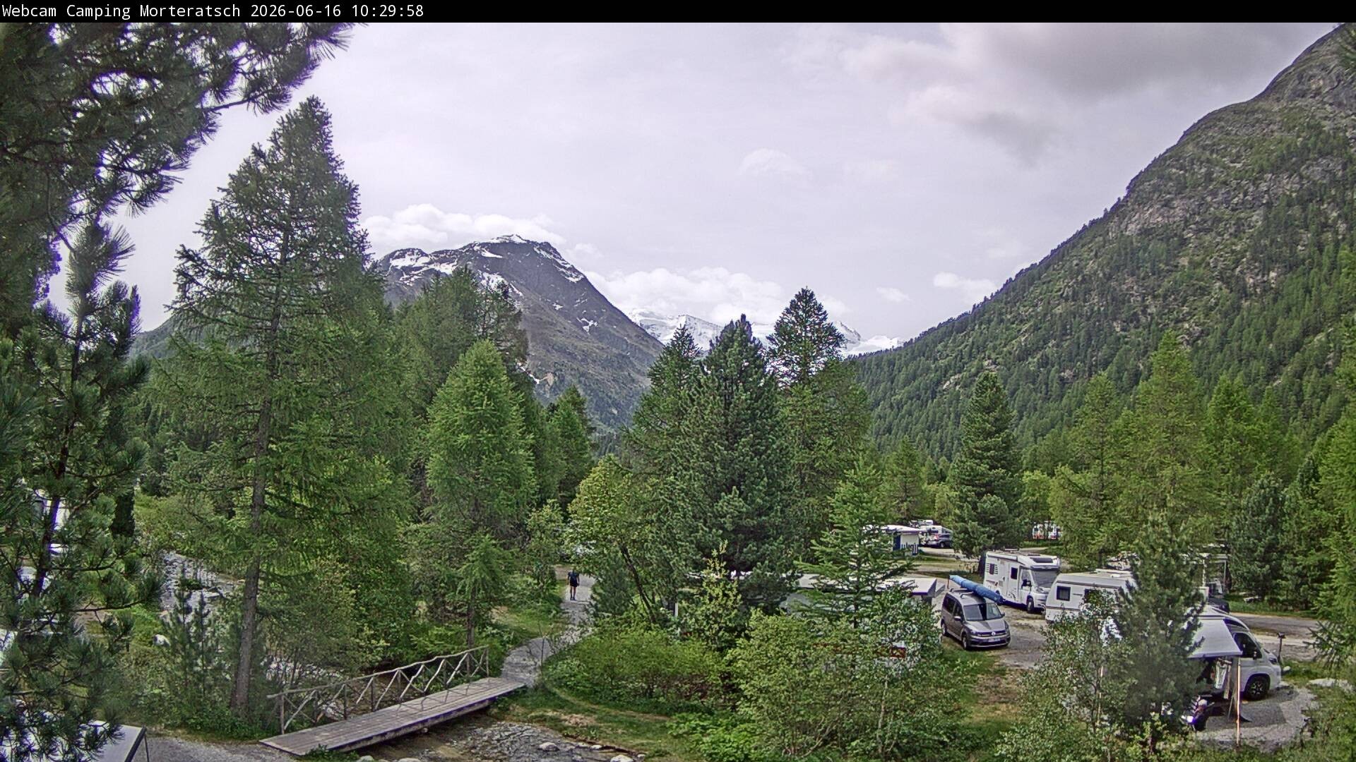 Archiv Foto Webcam Blick Campingplatz Morteratsch