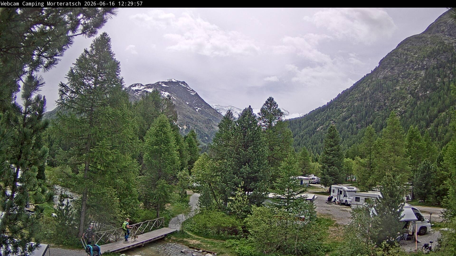 Archiv Foto Webcam Blick Campingplatz Morteratsch