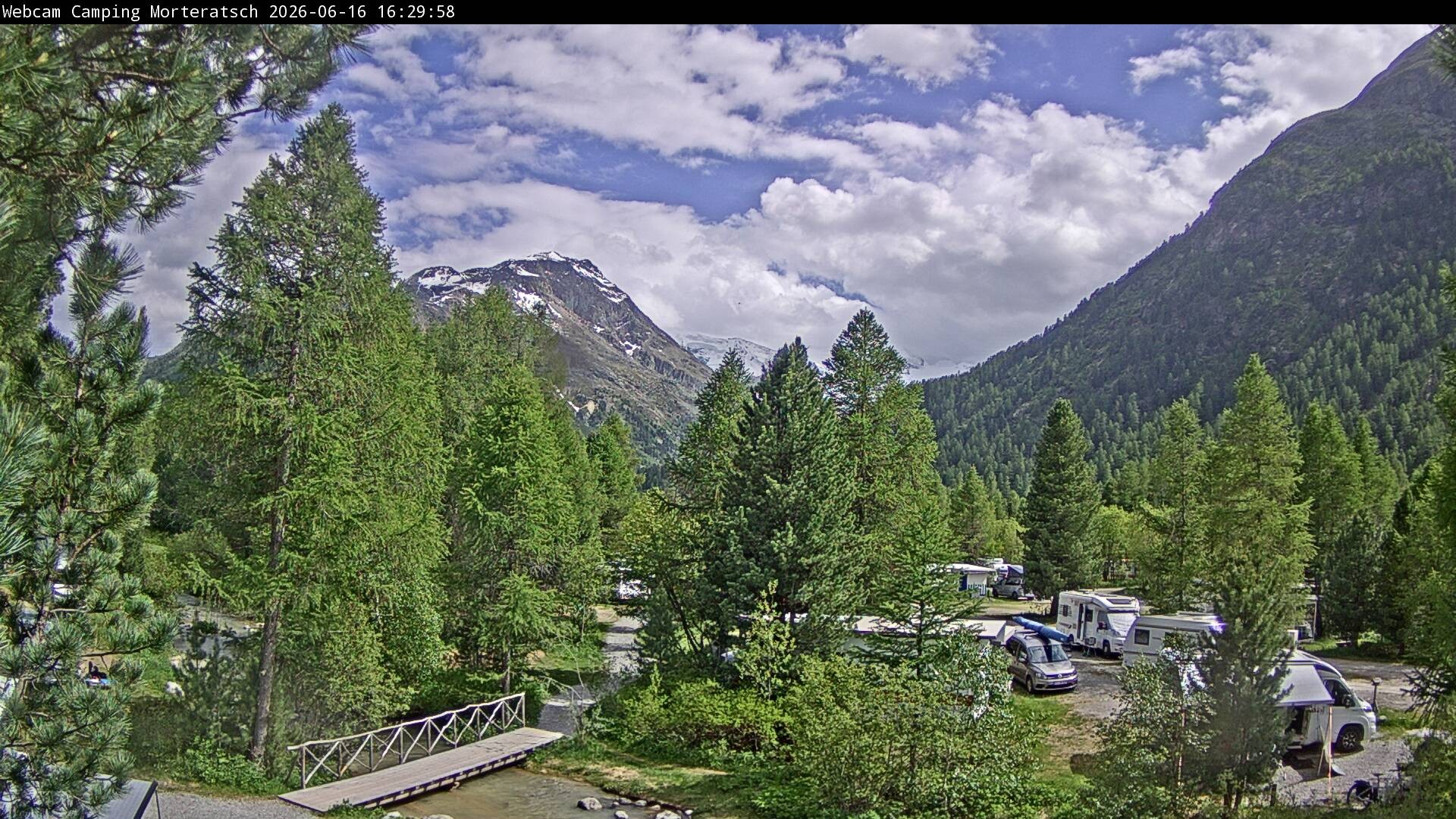 Archiv Foto Webcam Blick Campingplatz Morteratsch