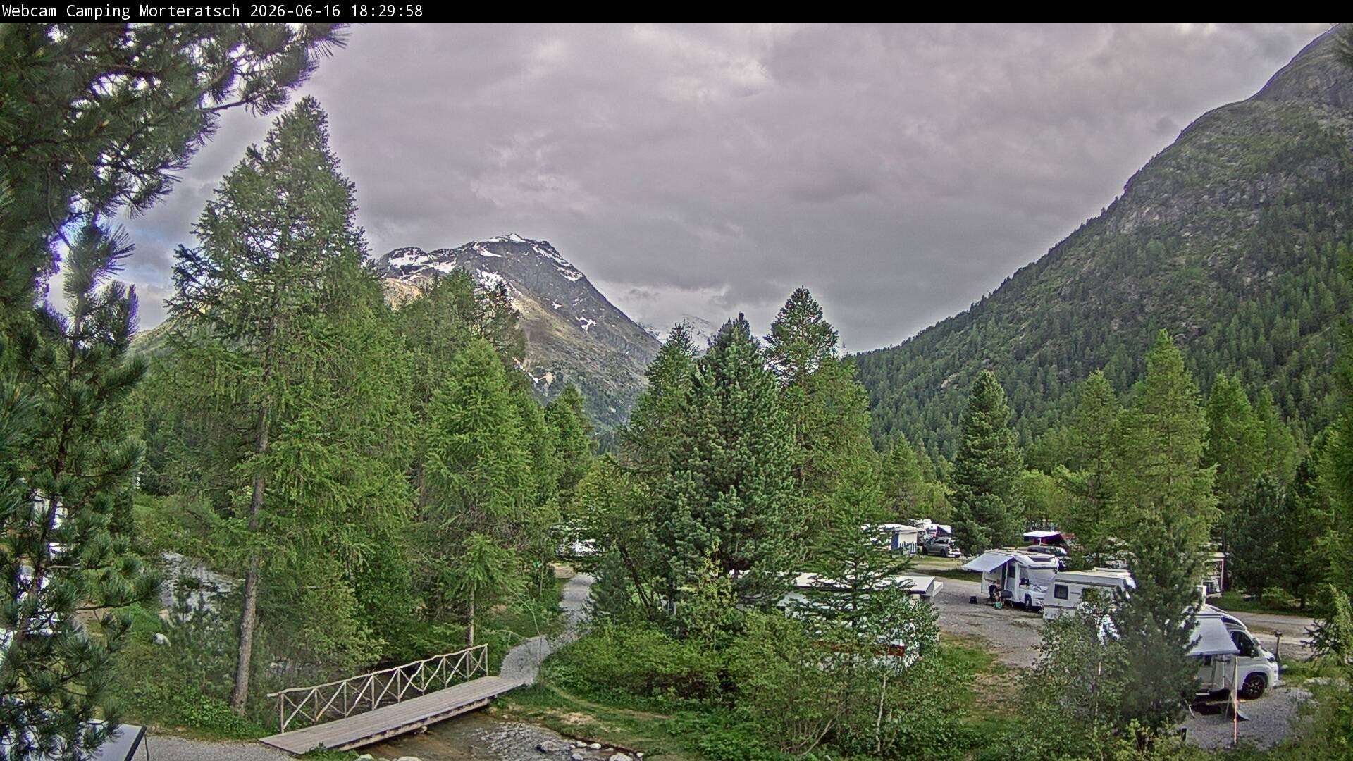 Archiv Foto Webcam Blick Campingplatz Morteratsch