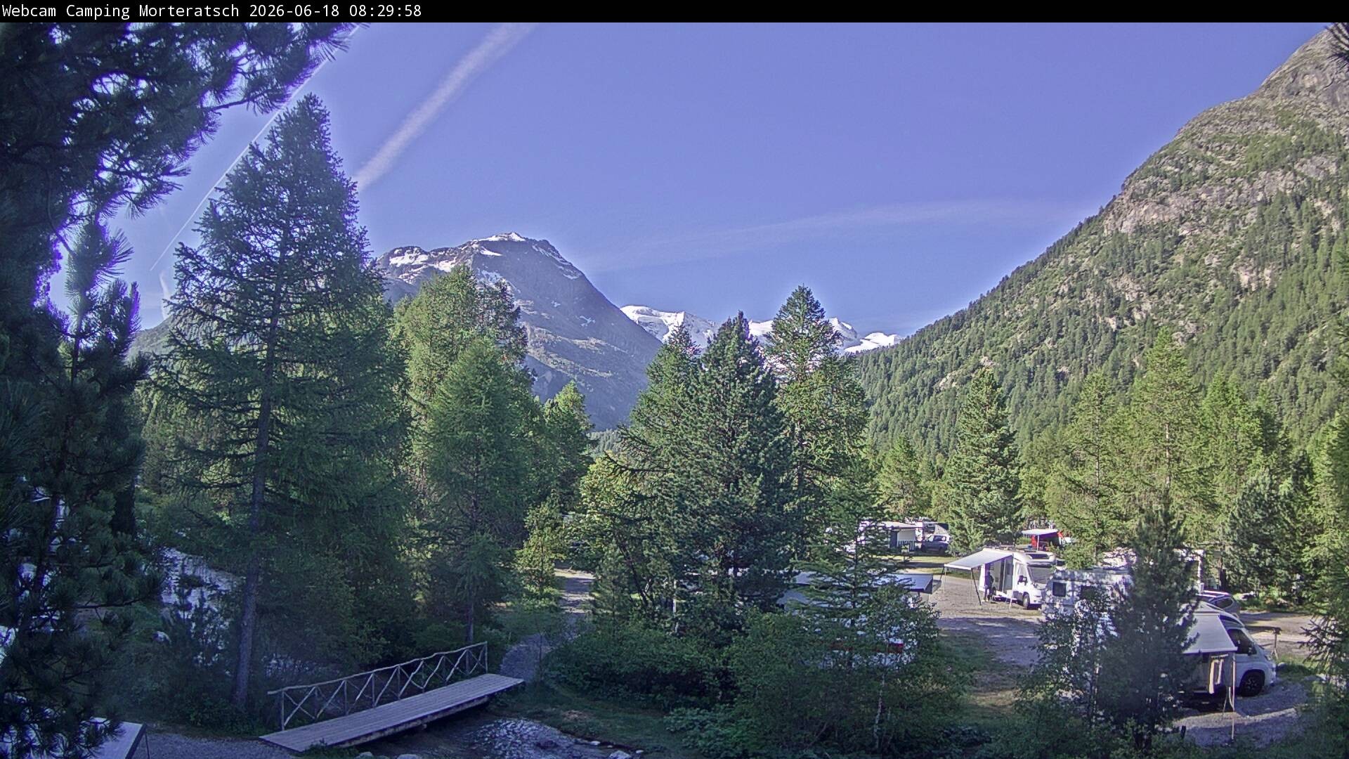 Archiv Foto Webcam Blick Campingplatz Morteratsch