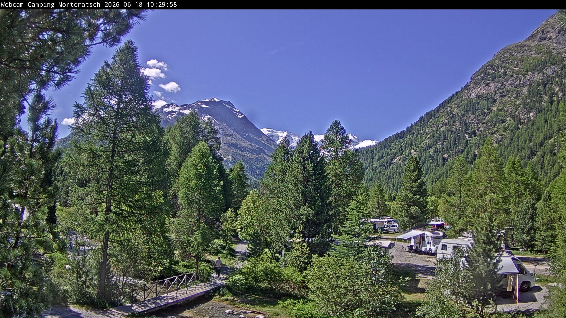 Archiv Foto Webcam Blick Campingplatz Morteratsch