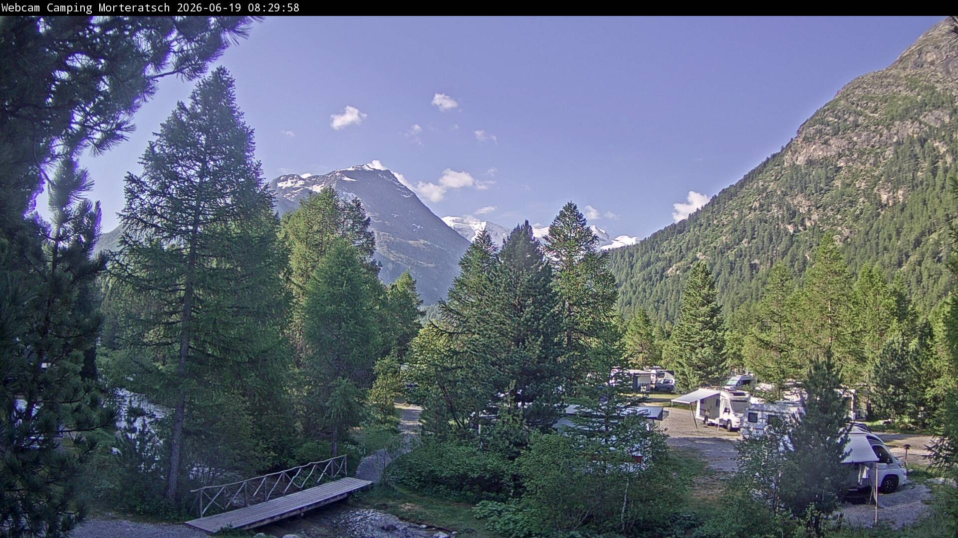 Archiv Foto Webcam Blick Campingplatz Morteratsch