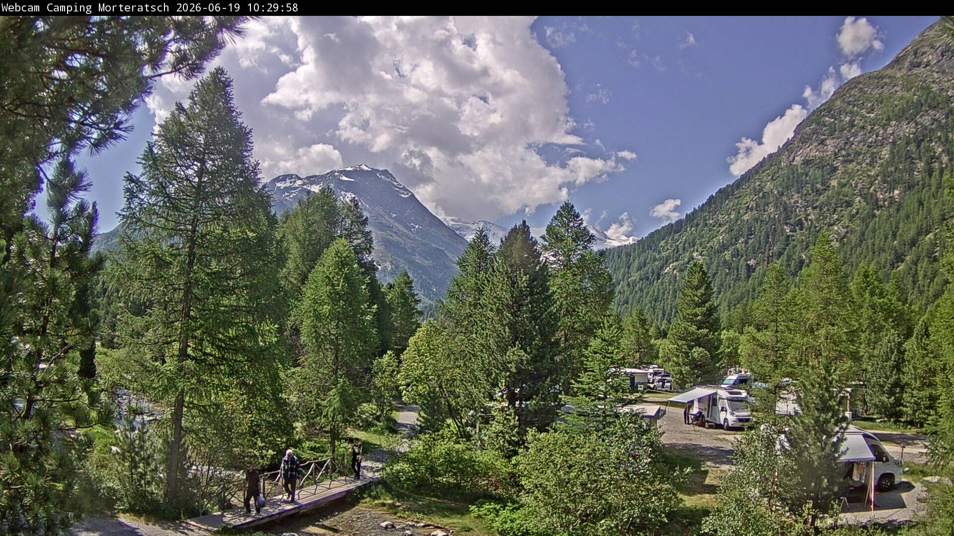 Archiv Foto Webcam Blick Campingplatz Morteratsch