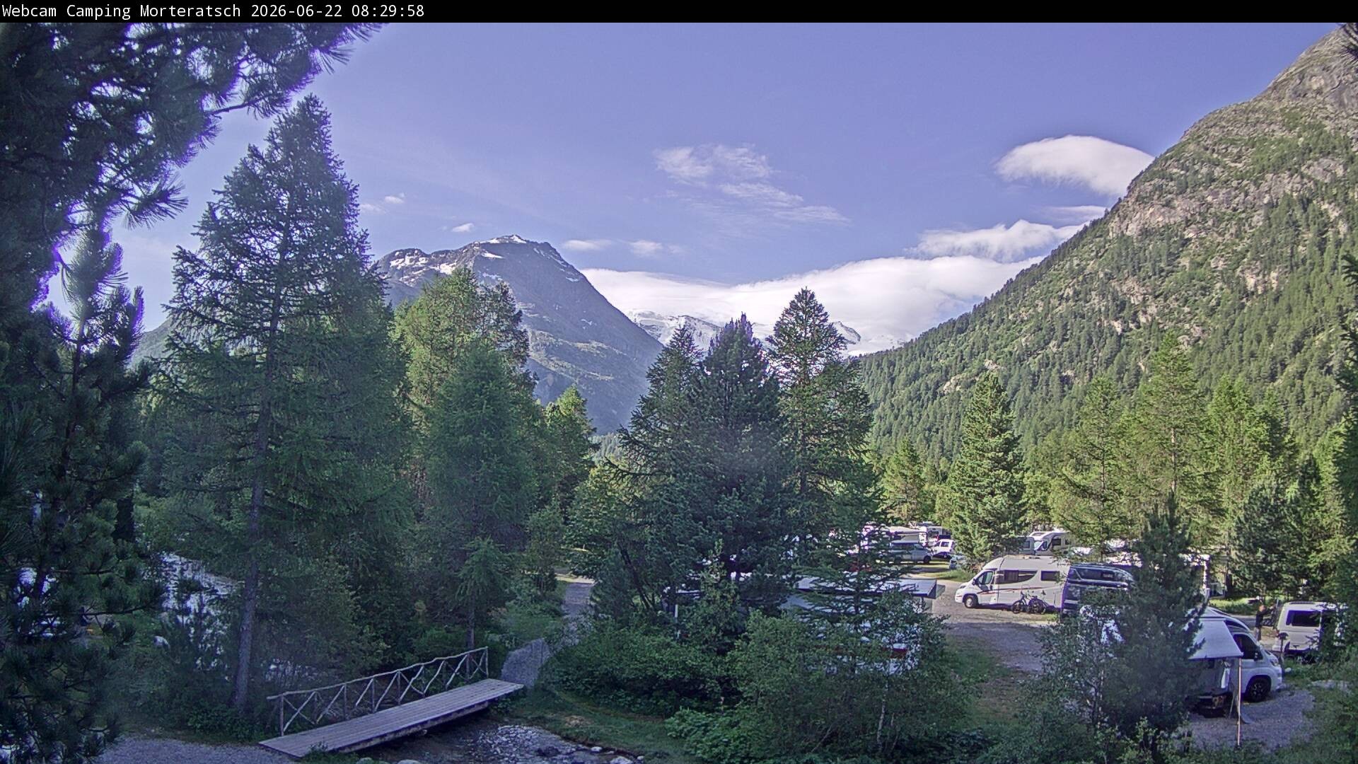 Archived image Webcam Morteratsch camping area, Engadin