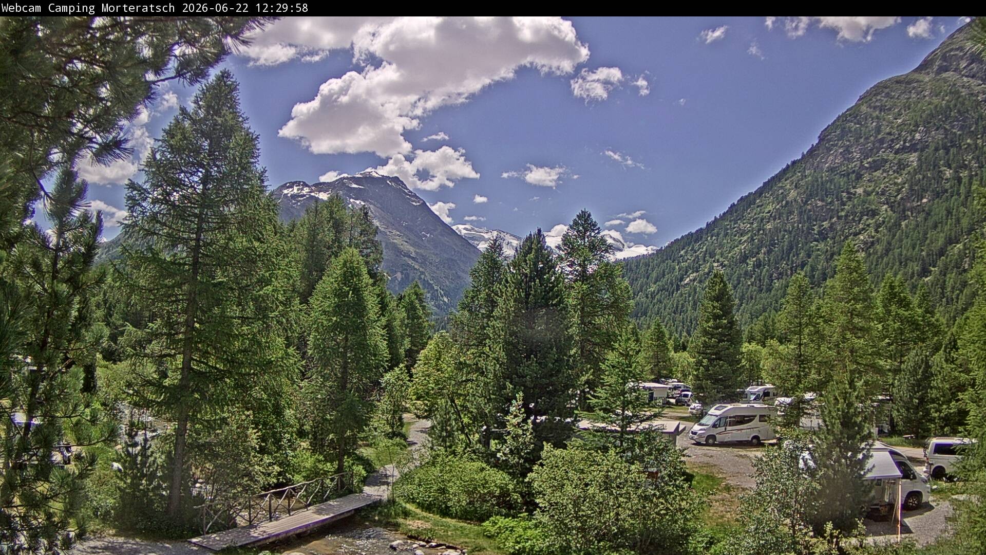Archived image Webcam Morteratsch camping area, Engadin