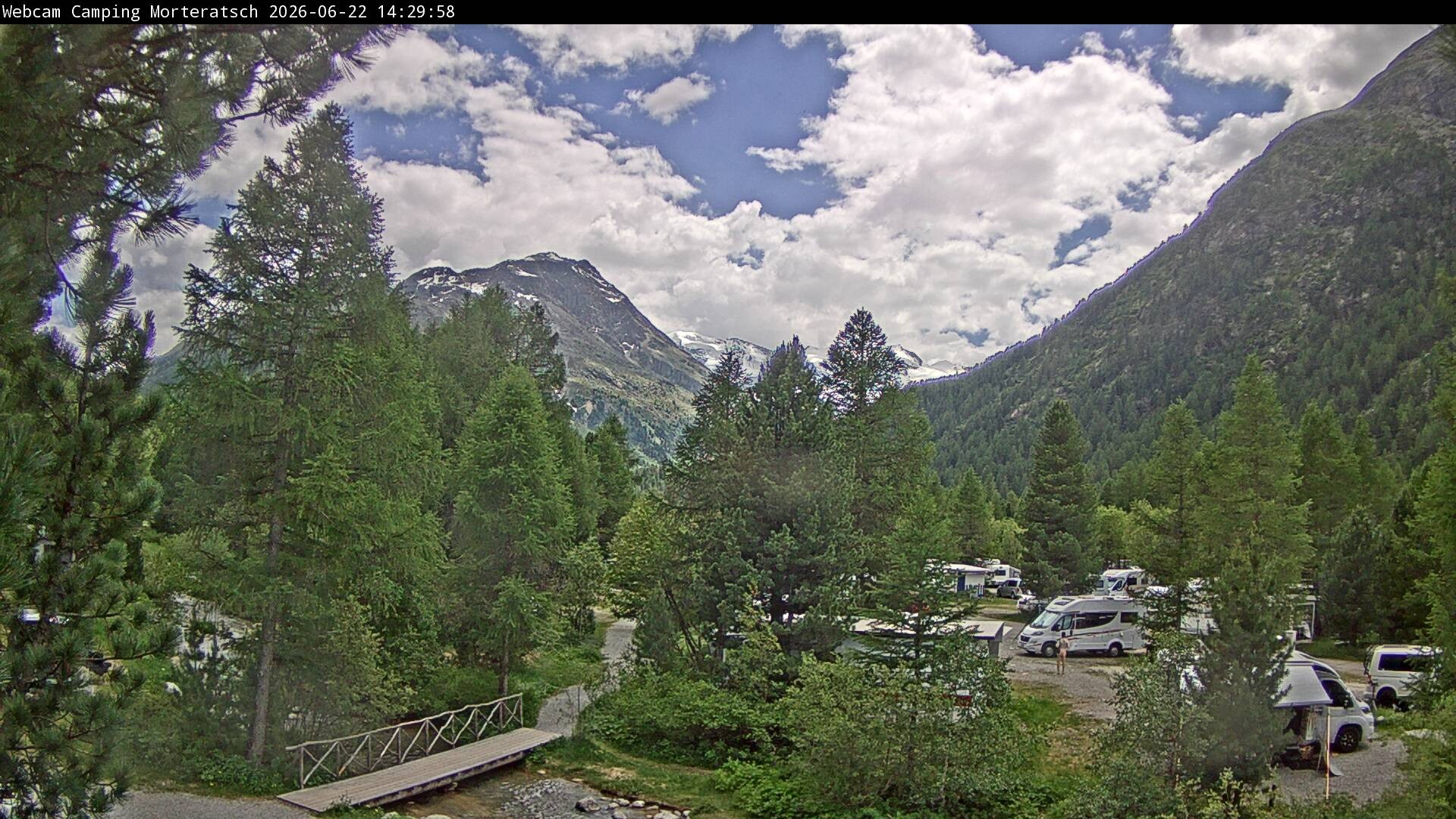 Archived image Webcam Morteratsch camping area, Engadin