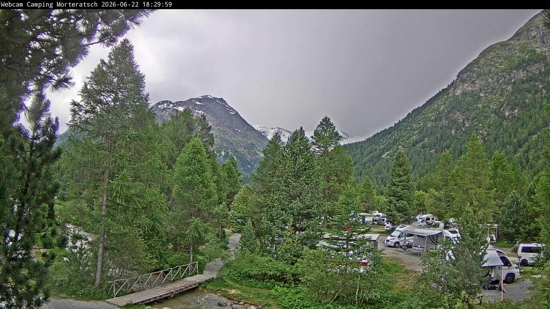 Archiv Foto Webcam Blick Campingplatz Morteratsch
