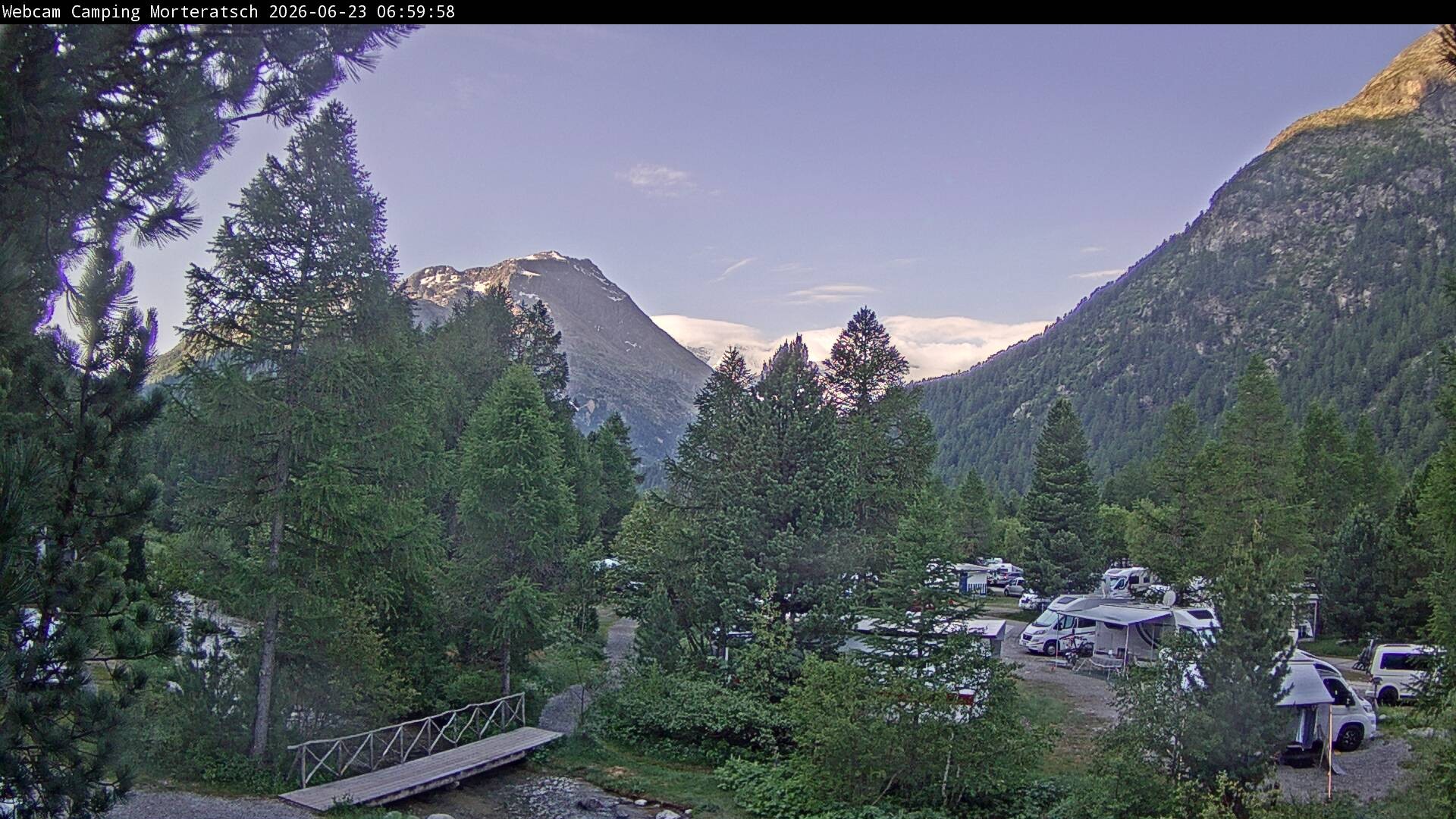 Archiv Foto Webcam Blick Campingplatz Morteratsch