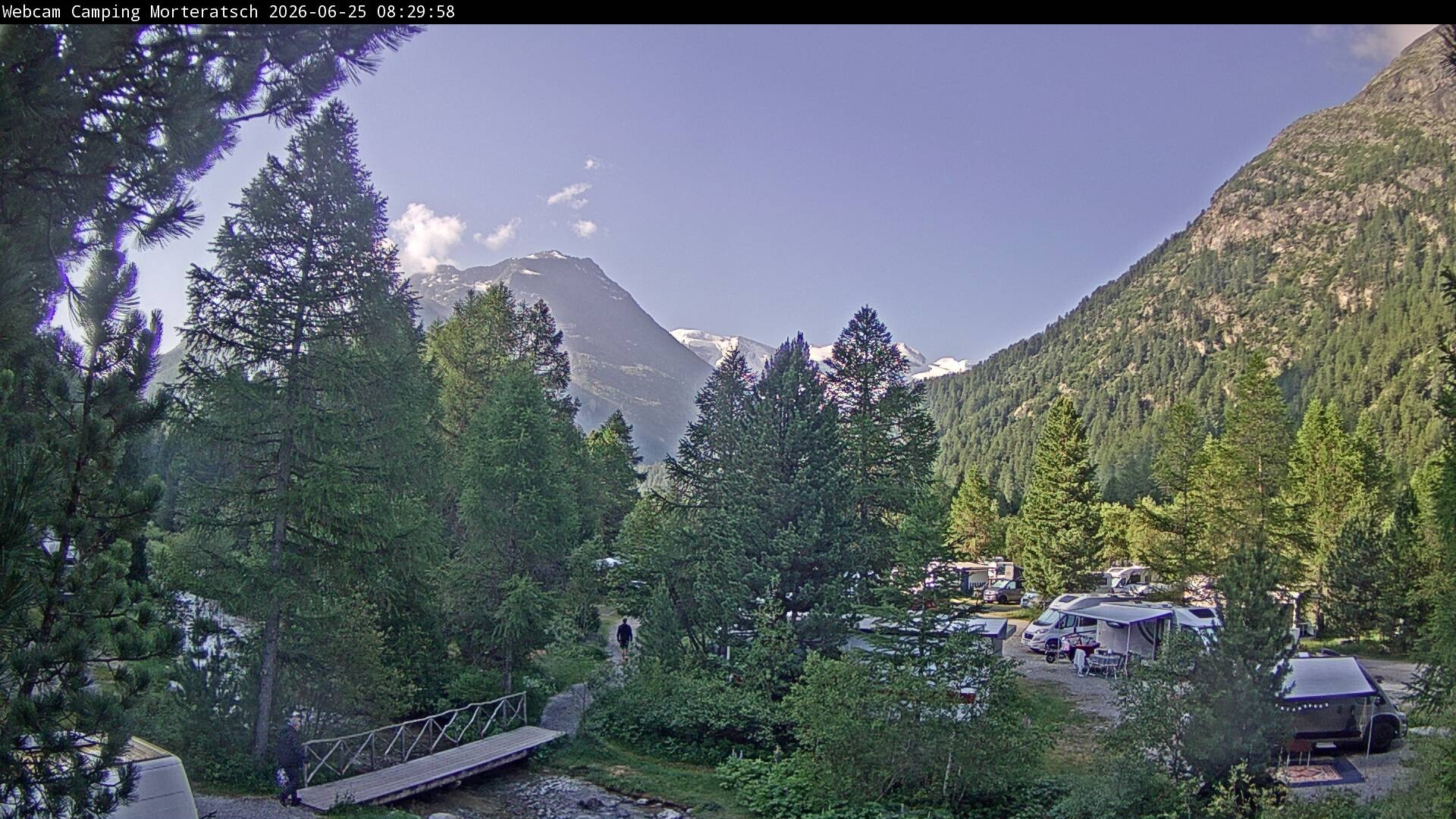 Archived image Webcam Morteratsch camping area, Engadin