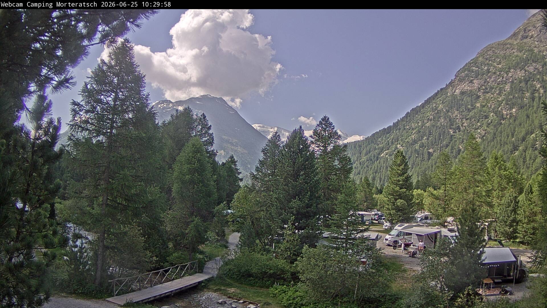 Archived image Webcam Morteratsch camping area, Engadin
