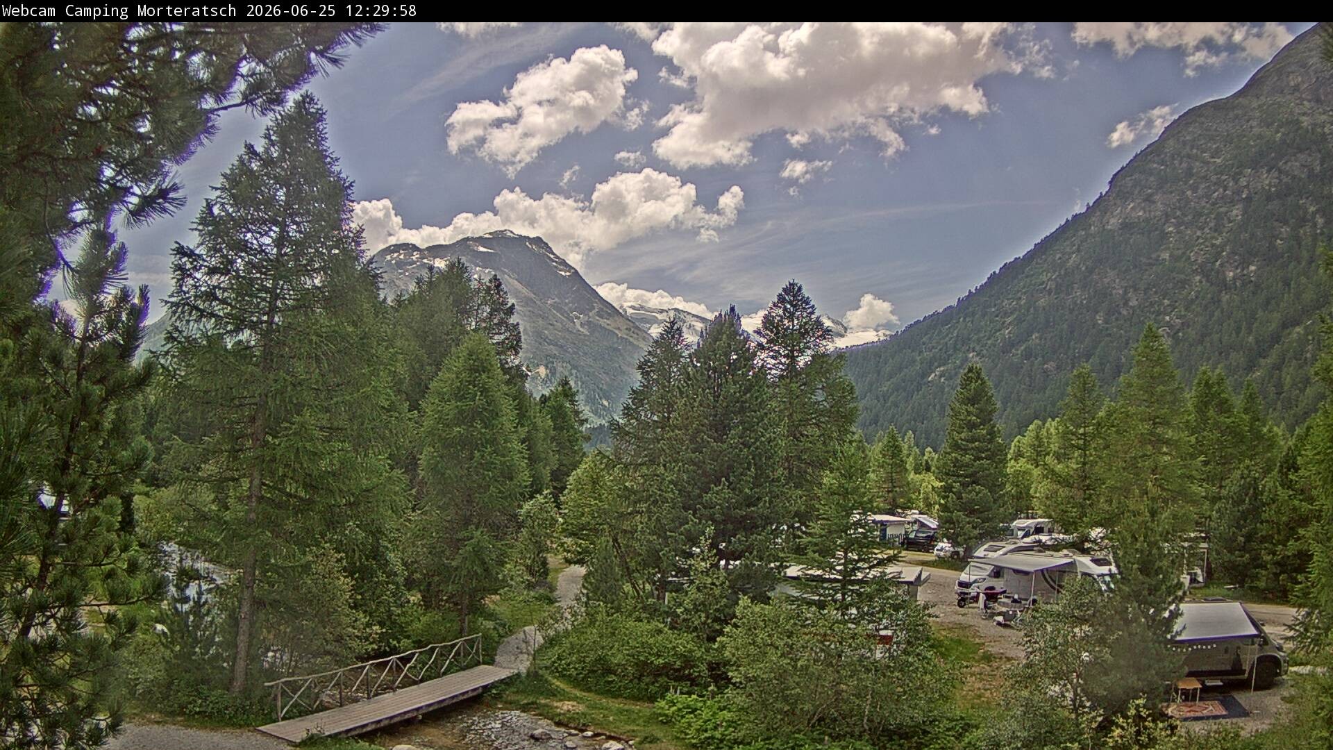 Archived image Webcam Morteratsch camping area, Engadin