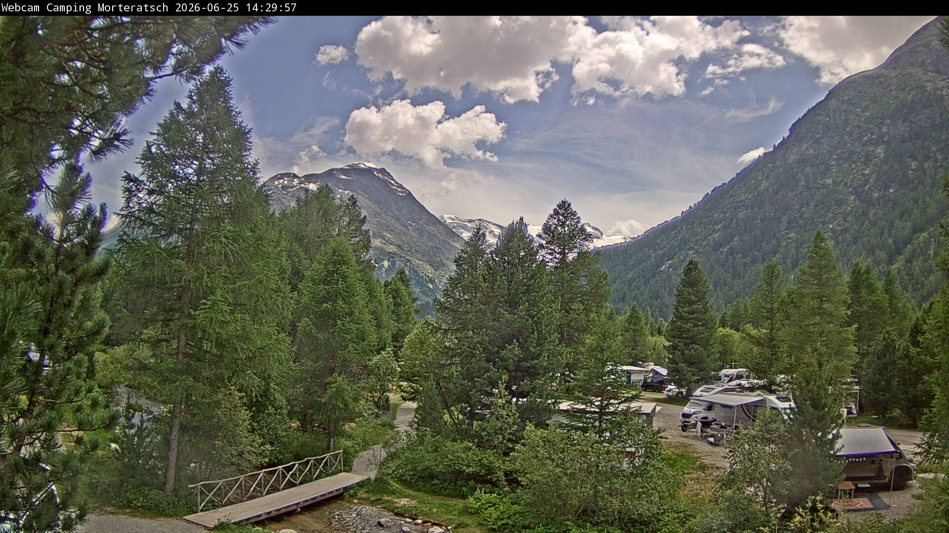 Archived image Webcam Morteratsch camping area, Engadin