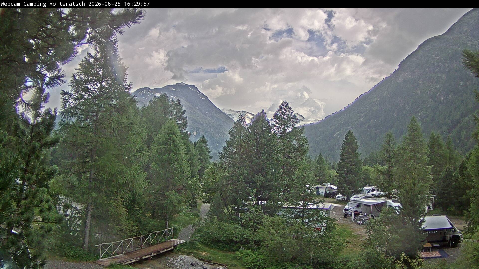 Archived image Webcam Morteratsch camping area, Engadin
