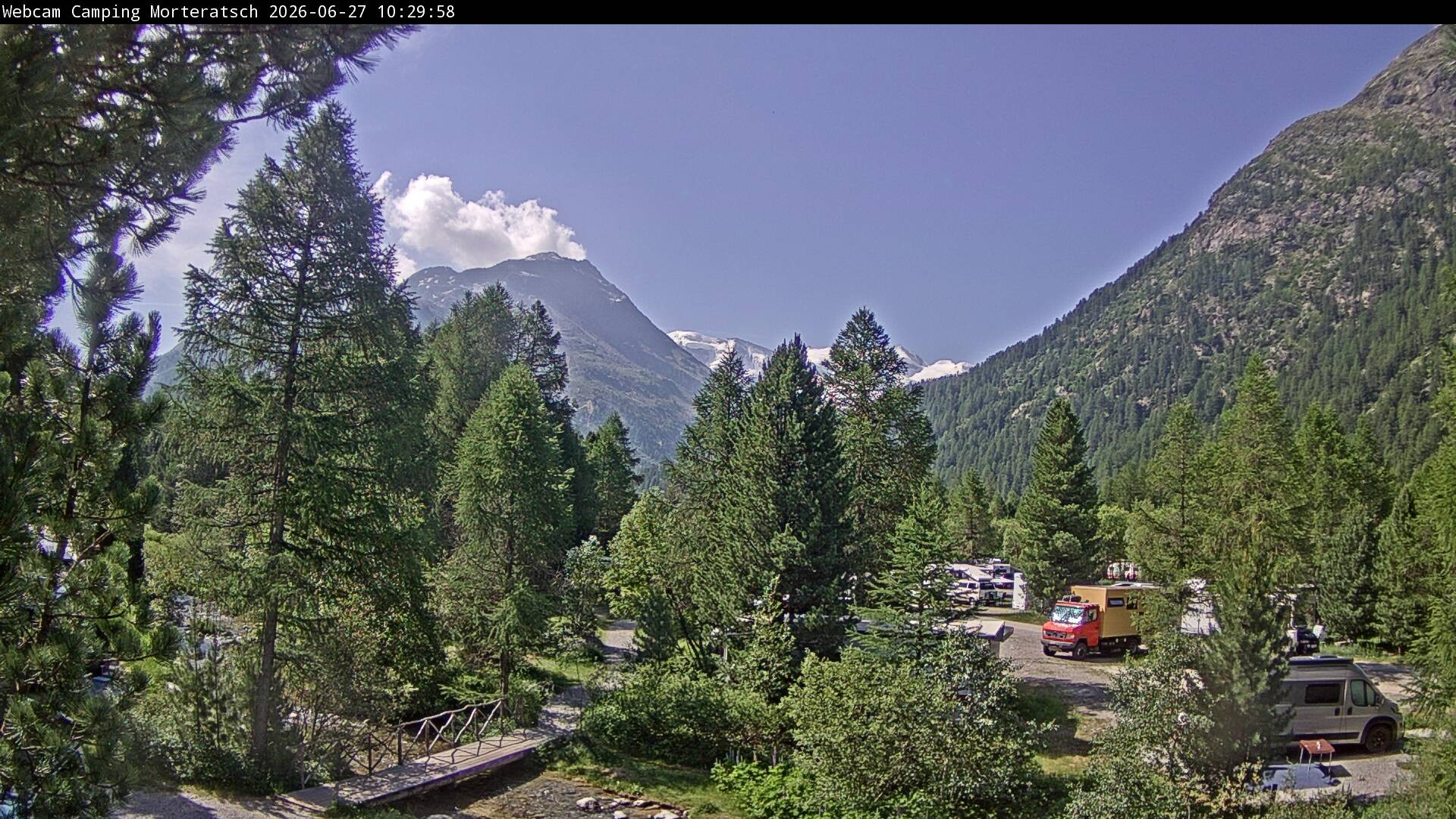 Archived image Webcam Morteratsch camping area, Engadin