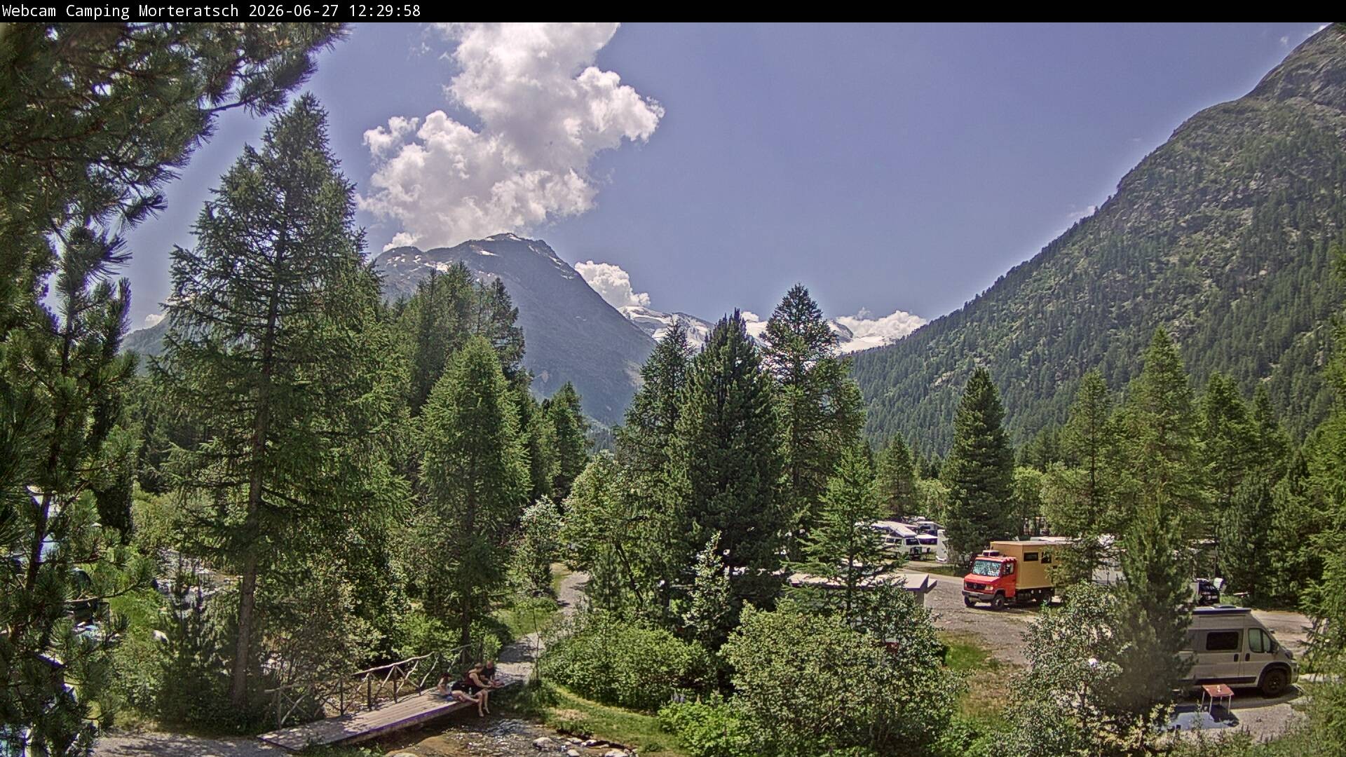 Archived image Webcam Morteratsch camping area, Engadin