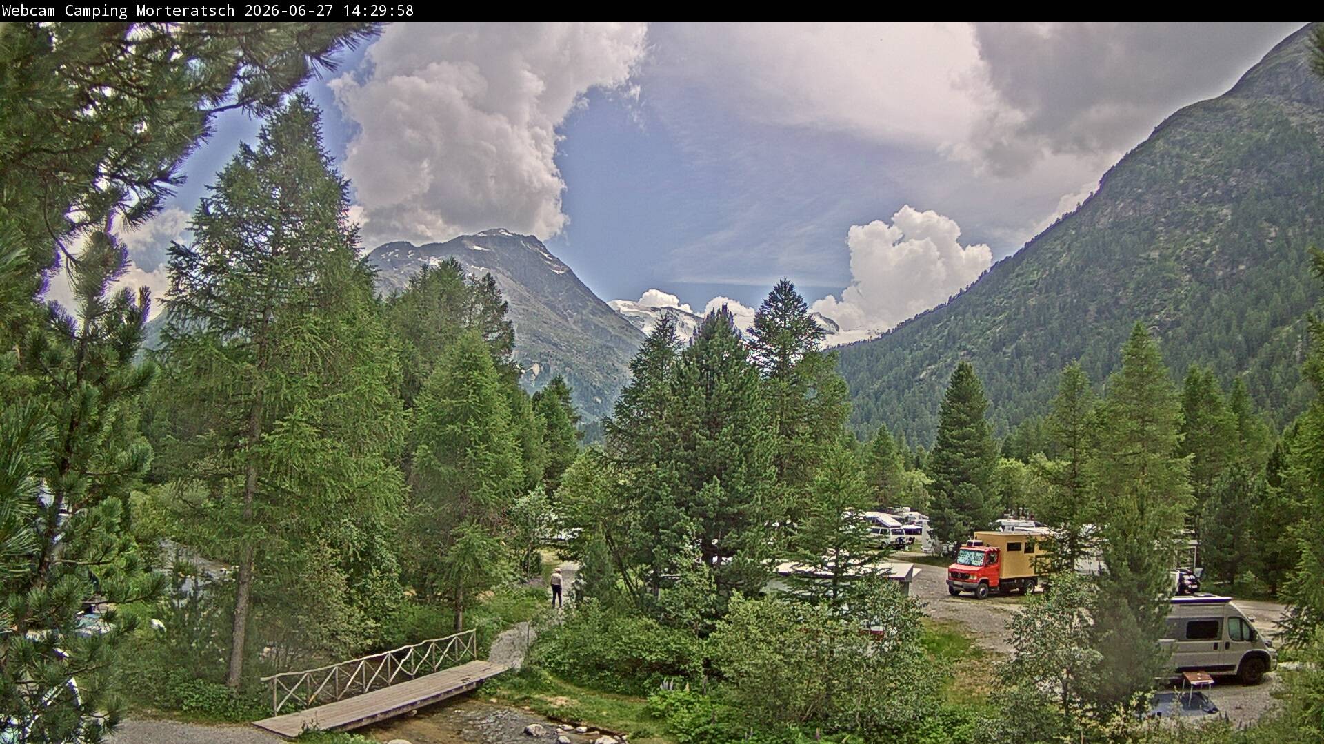 Archived image Webcam Morteratsch camping area, Engadin