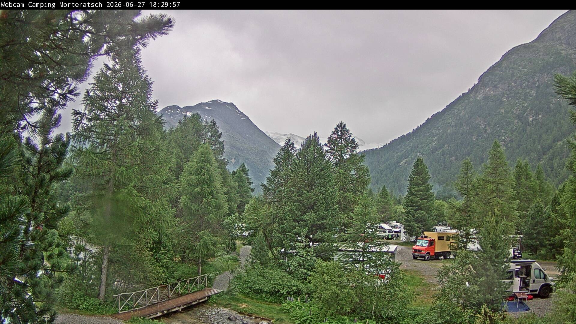 Archived image Webcam Morteratsch camping area, Engadin