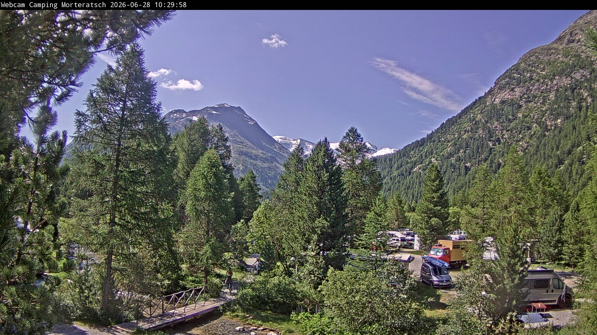Archiv Foto Webcam Blick Campingplatz Morteratsch