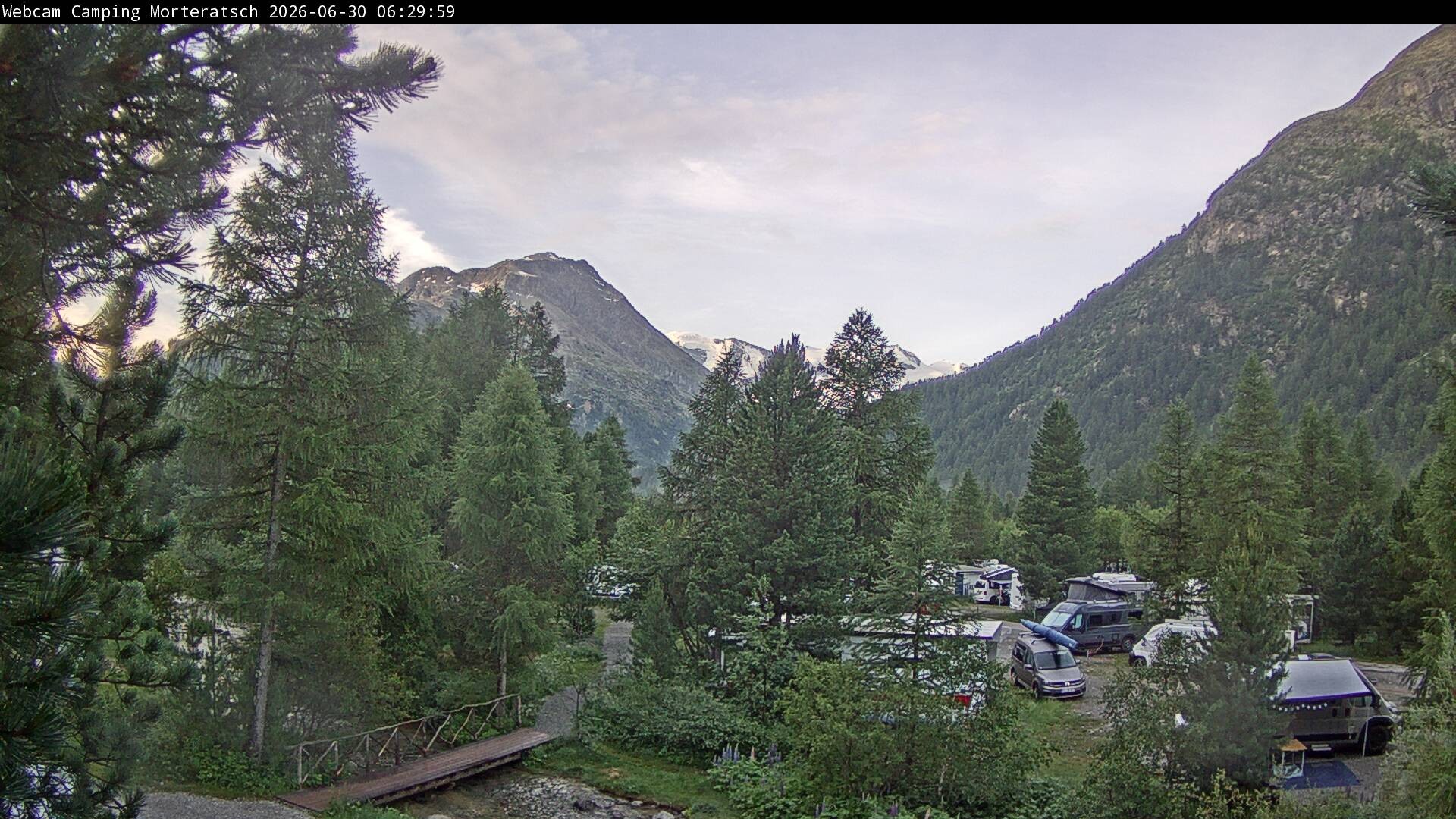 Archived image Webcam Morteratsch camping area, Engadin