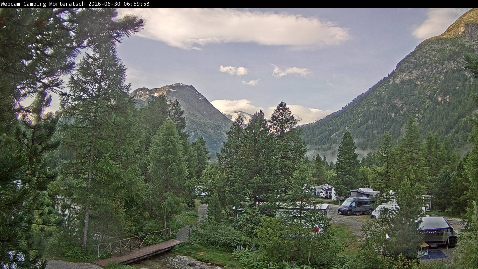 Archived image Webcam Morteratsch camping area, Engadin