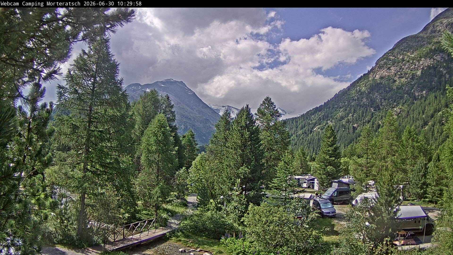 Archived image Webcam Morteratsch camping area, Engadin
