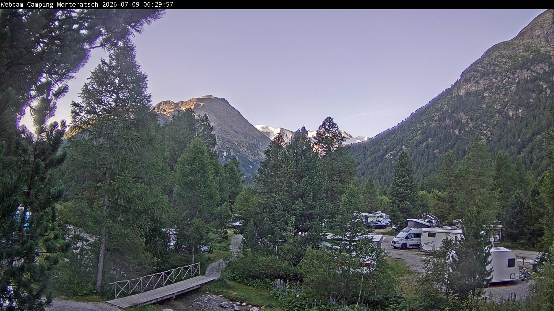 Archived image Webcam Morteratsch camping area, Engadin