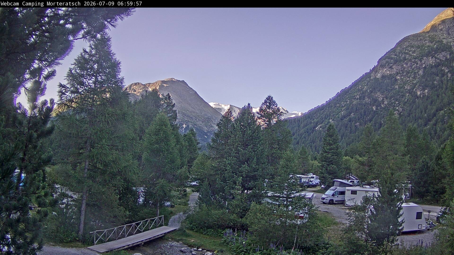 Archived image Webcam Morteratsch camping area, Engadin