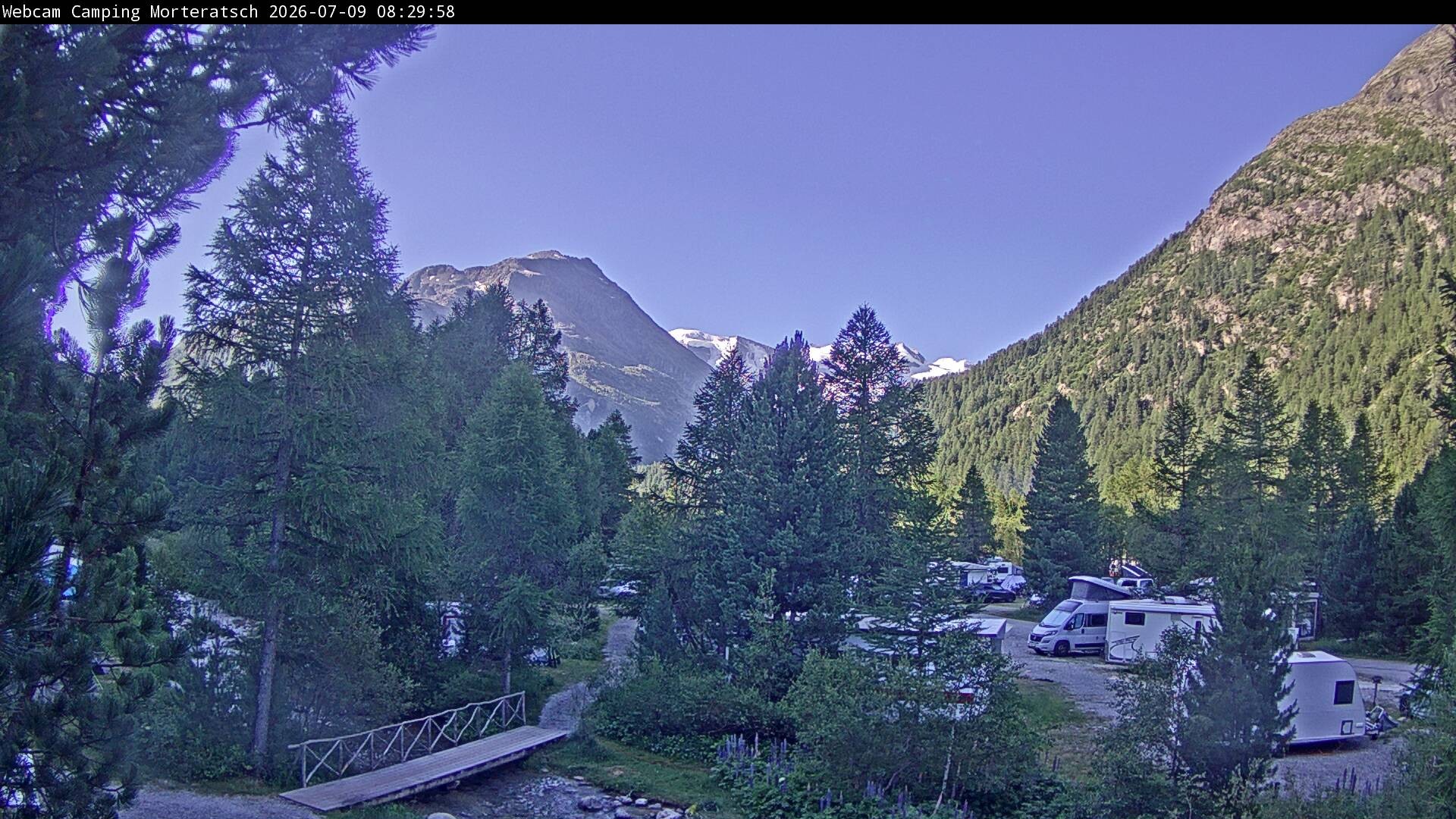 Archived image Webcam Morteratsch camping area, Engadin