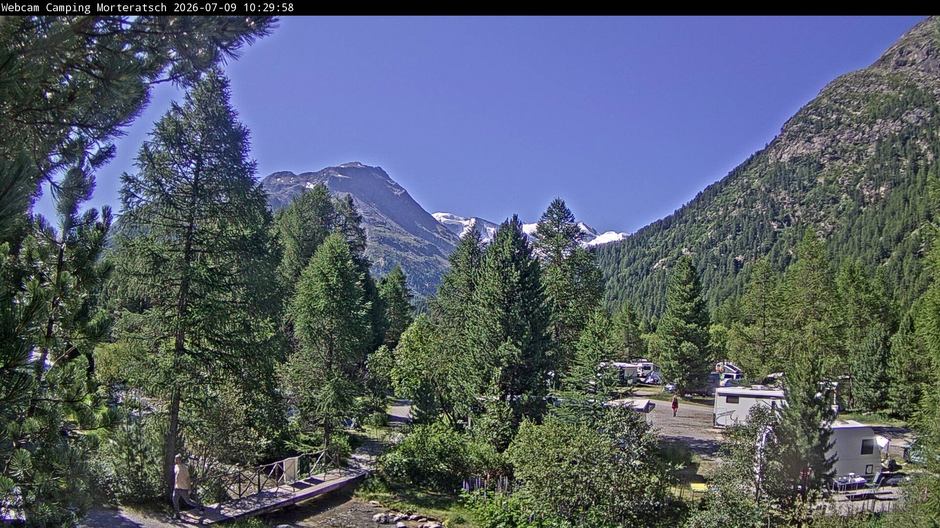 Archiv Foto Webcam Blick Campingplatz Morteratsch