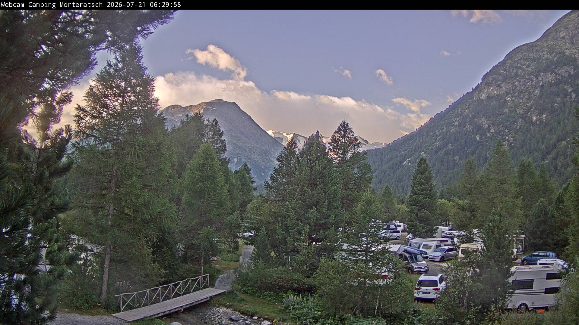 Archived image Webcam Morteratsch camping area, Engadin