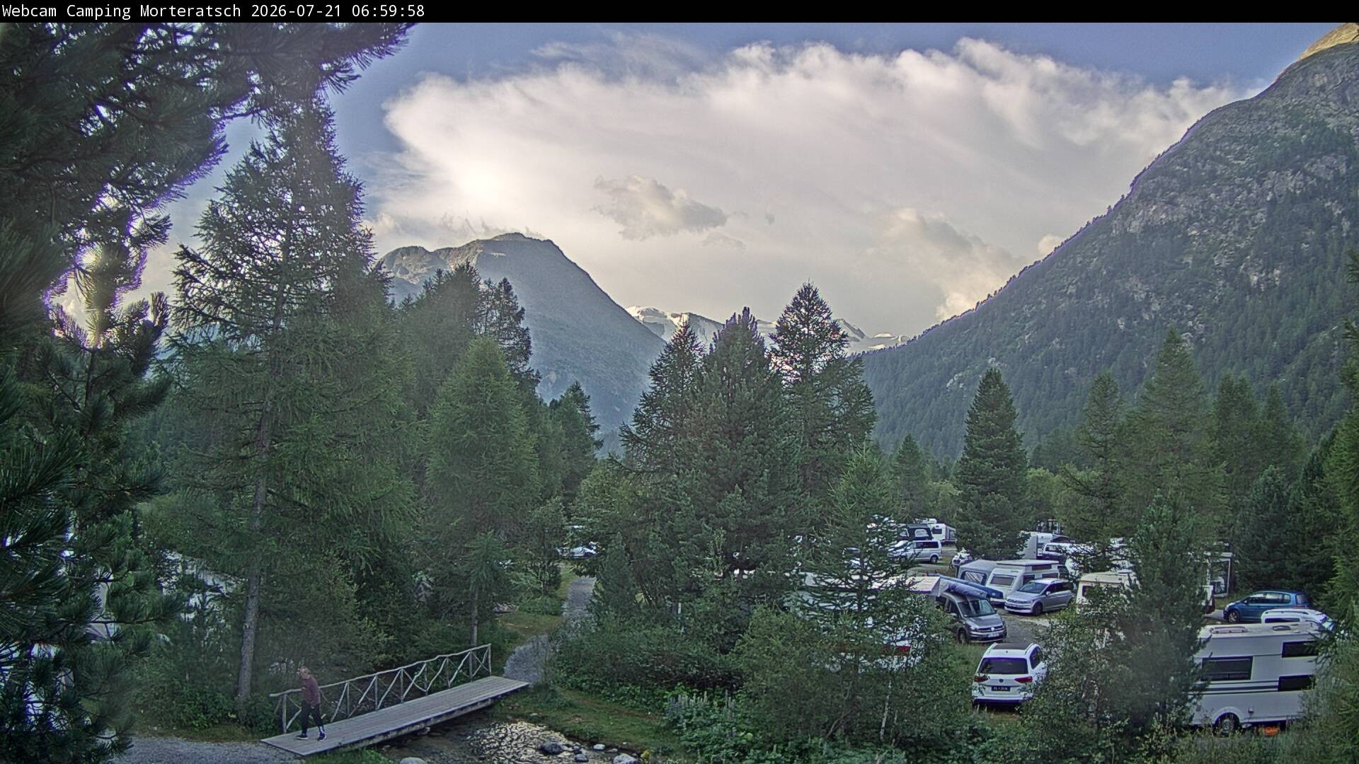 Archived image Webcam Morteratsch camping area, Engadin