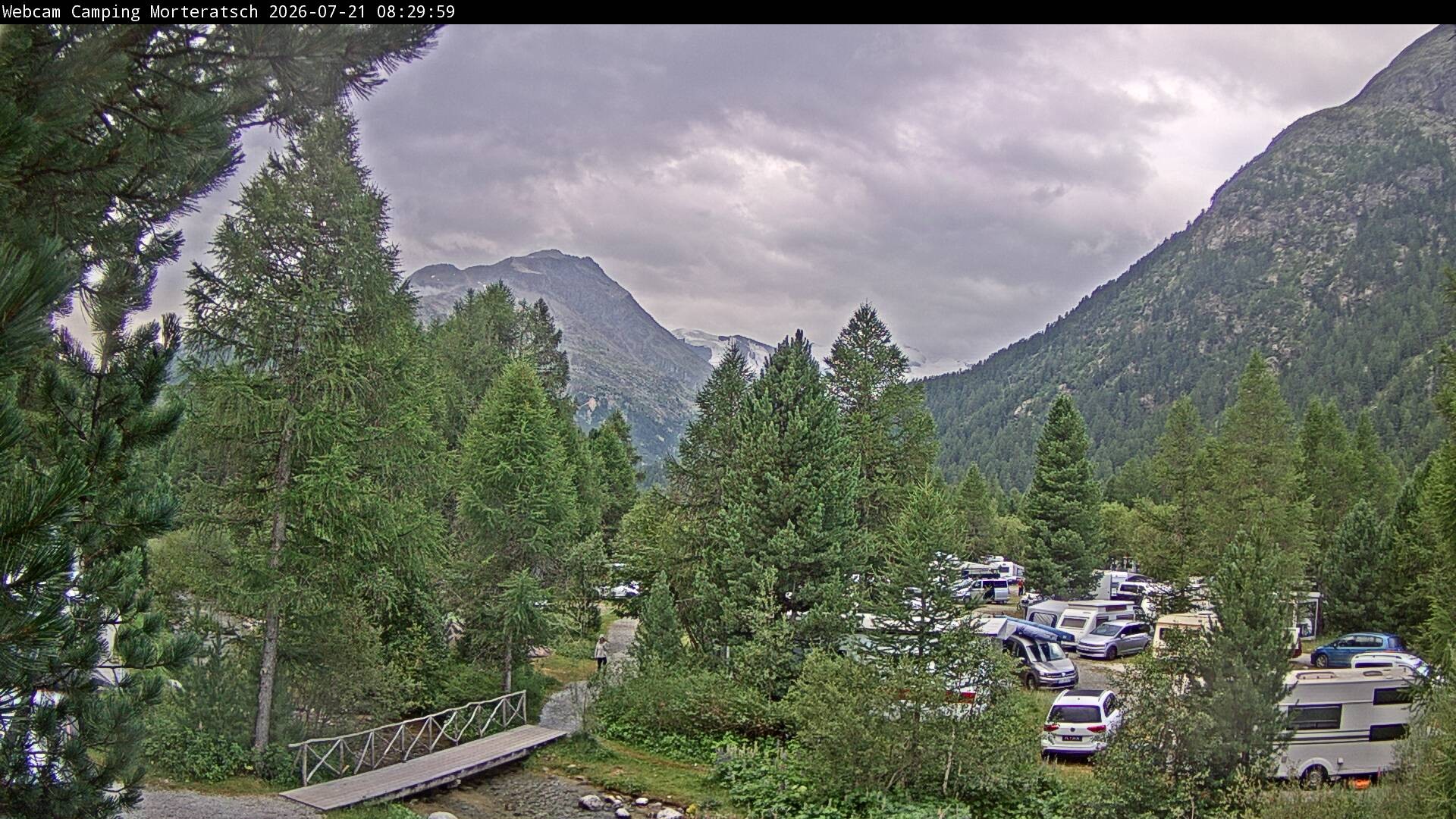 Archived image Webcam Morteratsch camping area, Engadin