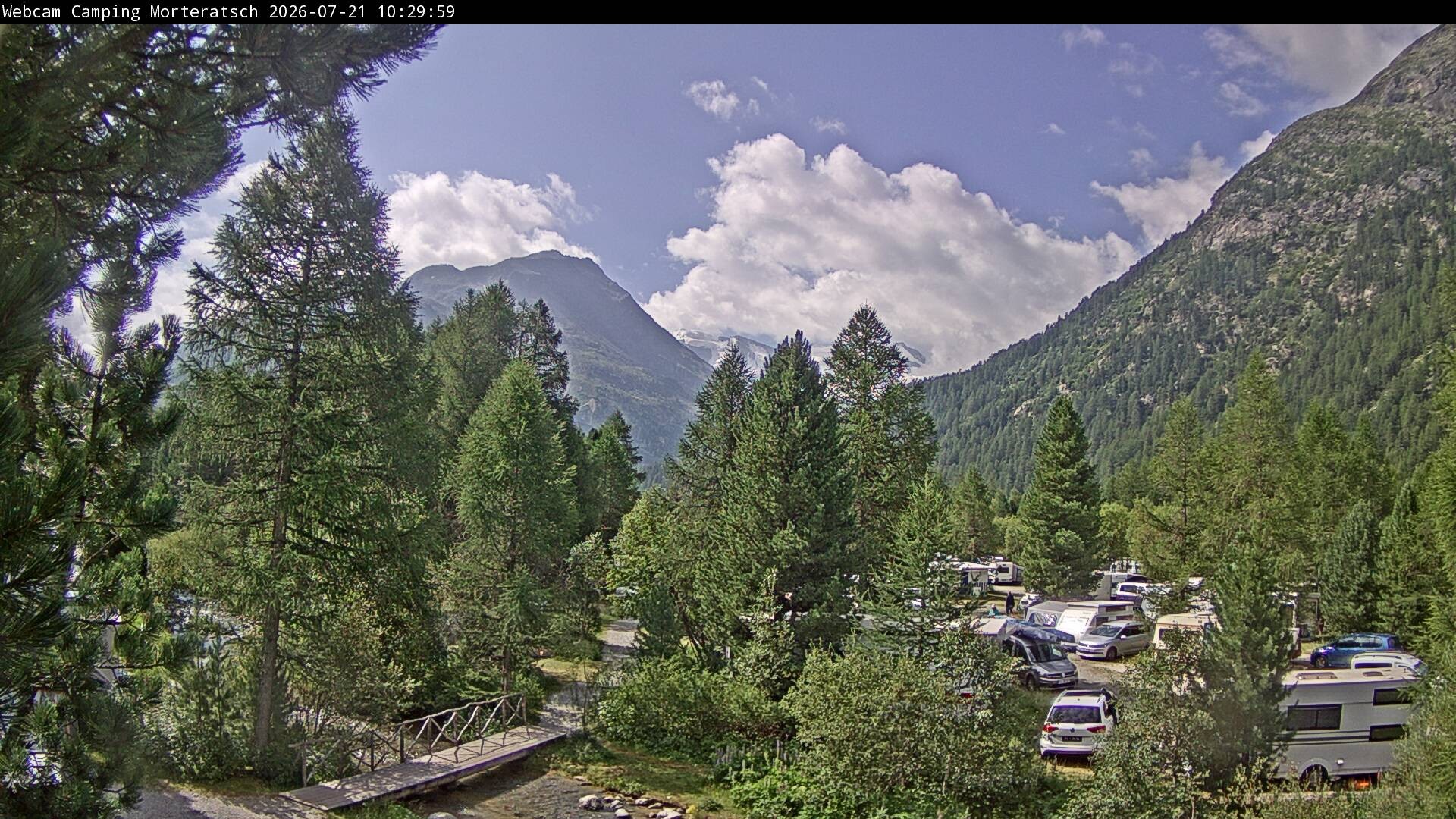 Archived image Webcam Morteratsch camping area, Engadin