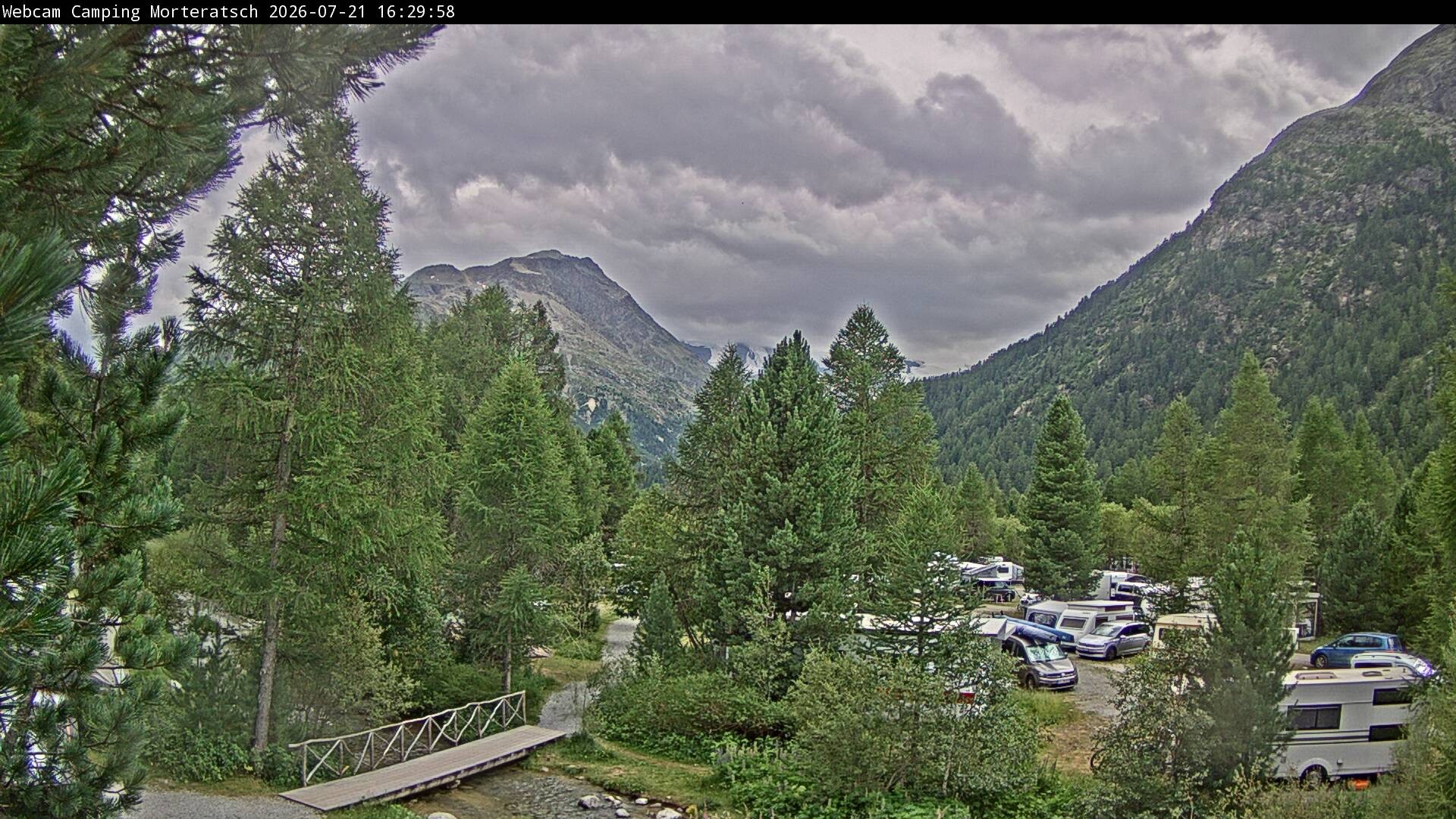 Archived image Webcam Morteratsch camping area, Engadin