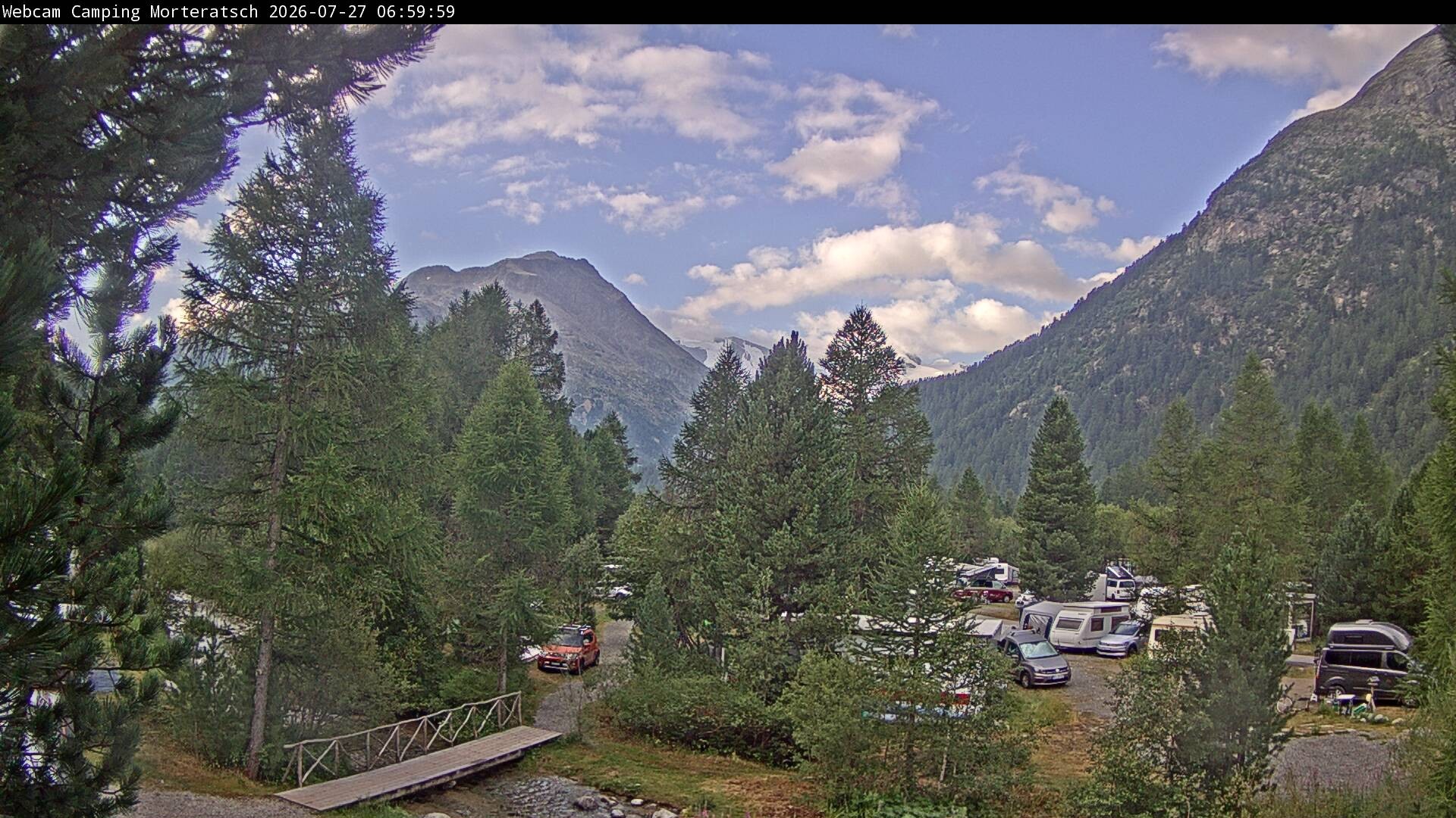 Archived image Webcam Morteratsch camping area, Engadin
