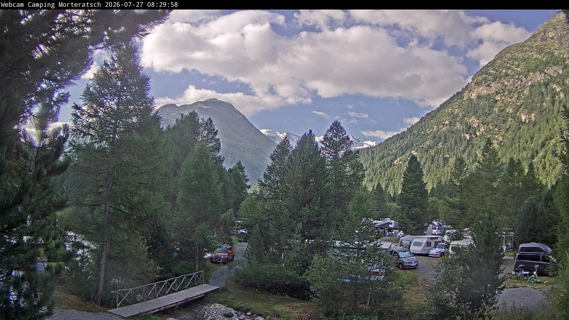Archived image Webcam Morteratsch camping area, Engadin