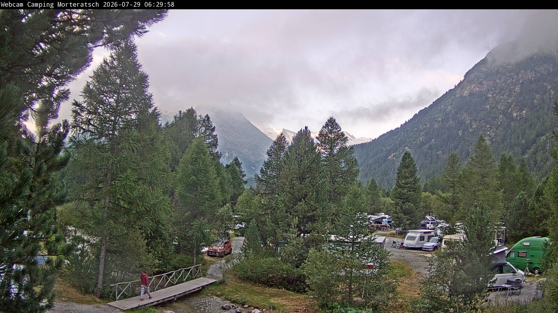 Archiv Foto Webcam Blick Campingplatz Morteratsch