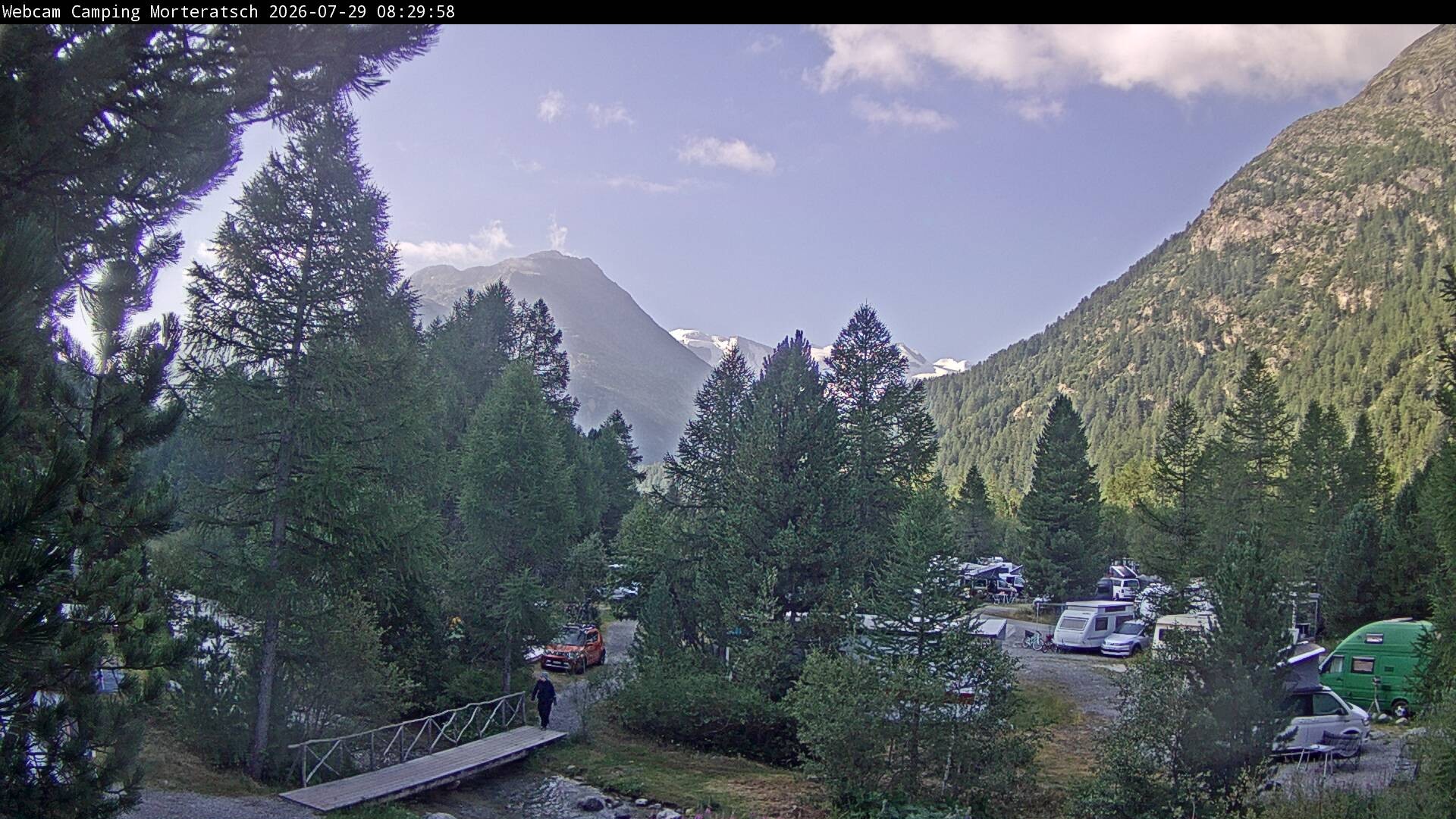 Archiv Foto Webcam Blick Campingplatz Morteratsch